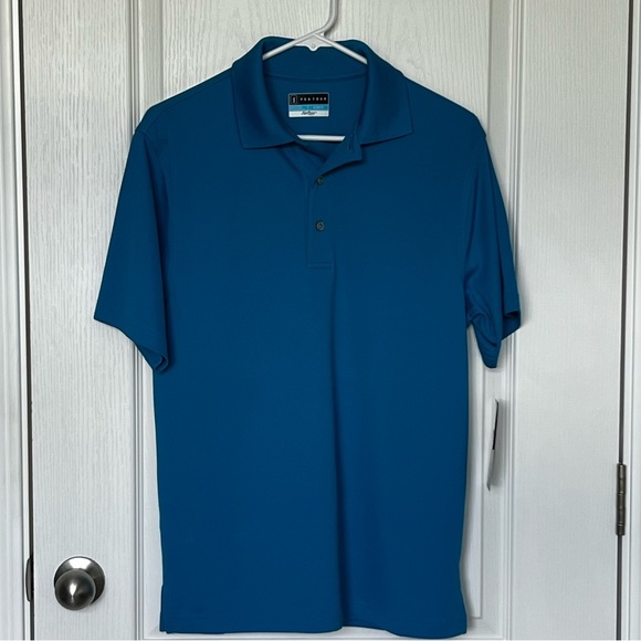 NWT PGA Tour Men’s Golf Polo Short Sleeve Shirt Blue Sun Pertection Size Small - Picture 1 of 9